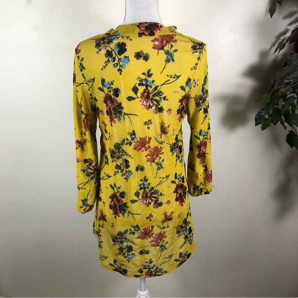 Ember Women’s Floral long sleeve Pullover front tie Top Sz Med # ST5126 - Picture 3 of 8